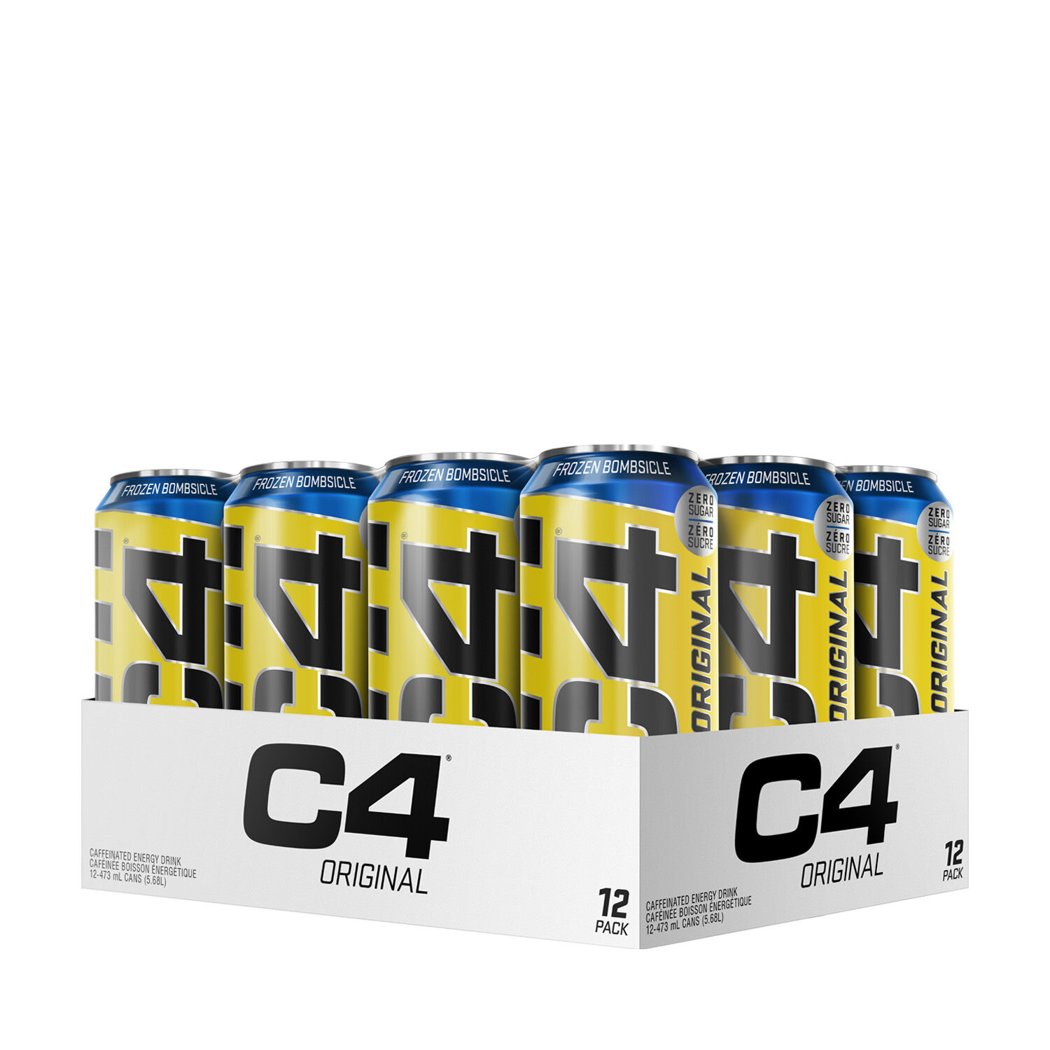 C4 Energy Drink Frozen Bombsicle Pre Workout Performance Drink 12oz (Pack  of 12)