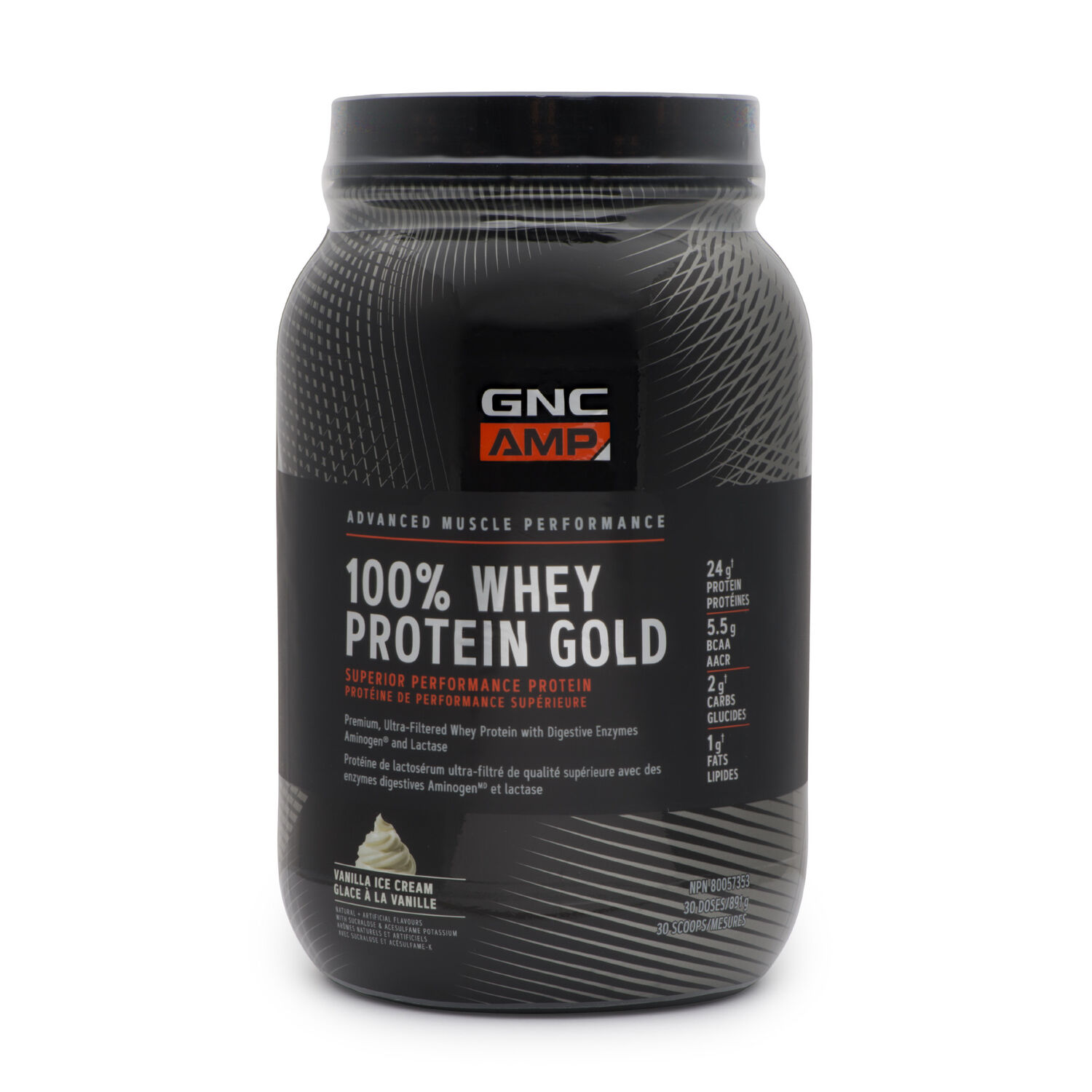 GNC AMP 100% Whey Protein Gold - Vanilla Ice Cream